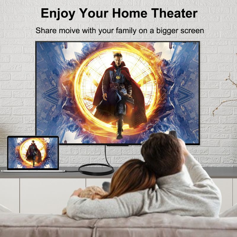 DisplayPort to HDMI 6 Feet Cable, Hannord DP to HDMI Male to Male Adapter 1080P HD Gold-Plated Cord Compatible with Lenovo, HP, ASUS, Dell and Other Brand