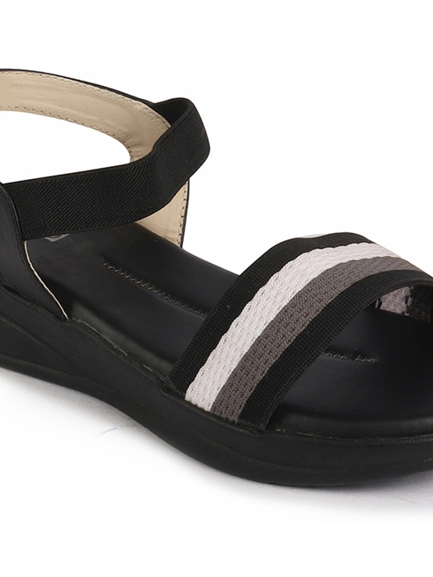 Fausto Women's Black Ankle Strap Wedges