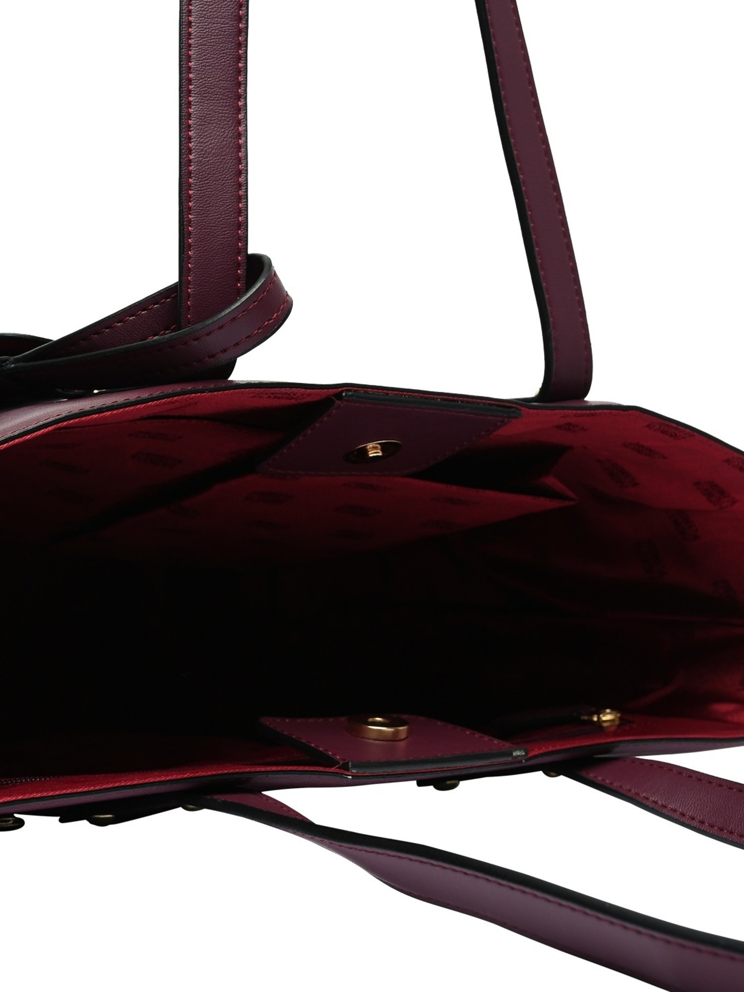 Horra Wine Solid Large Tote Handbag with Pouch