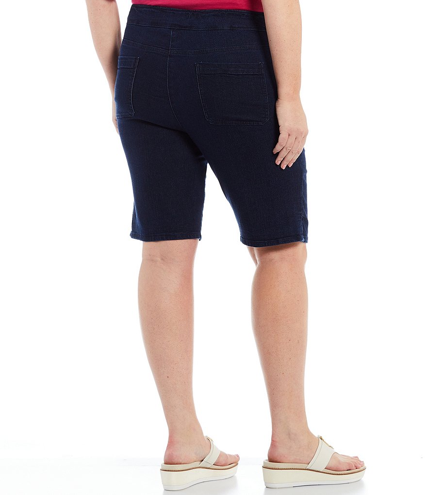 Allison Daley Plus Size Stretch Denim Pull-On Bermuda Shorts
