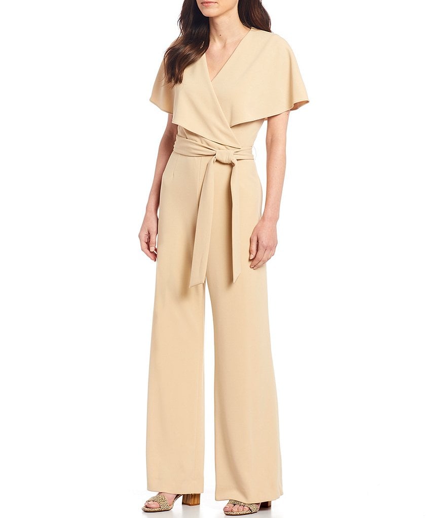 Alex Marie Beth Wrap Cape Sleeve Machine Washable Jumpsuit