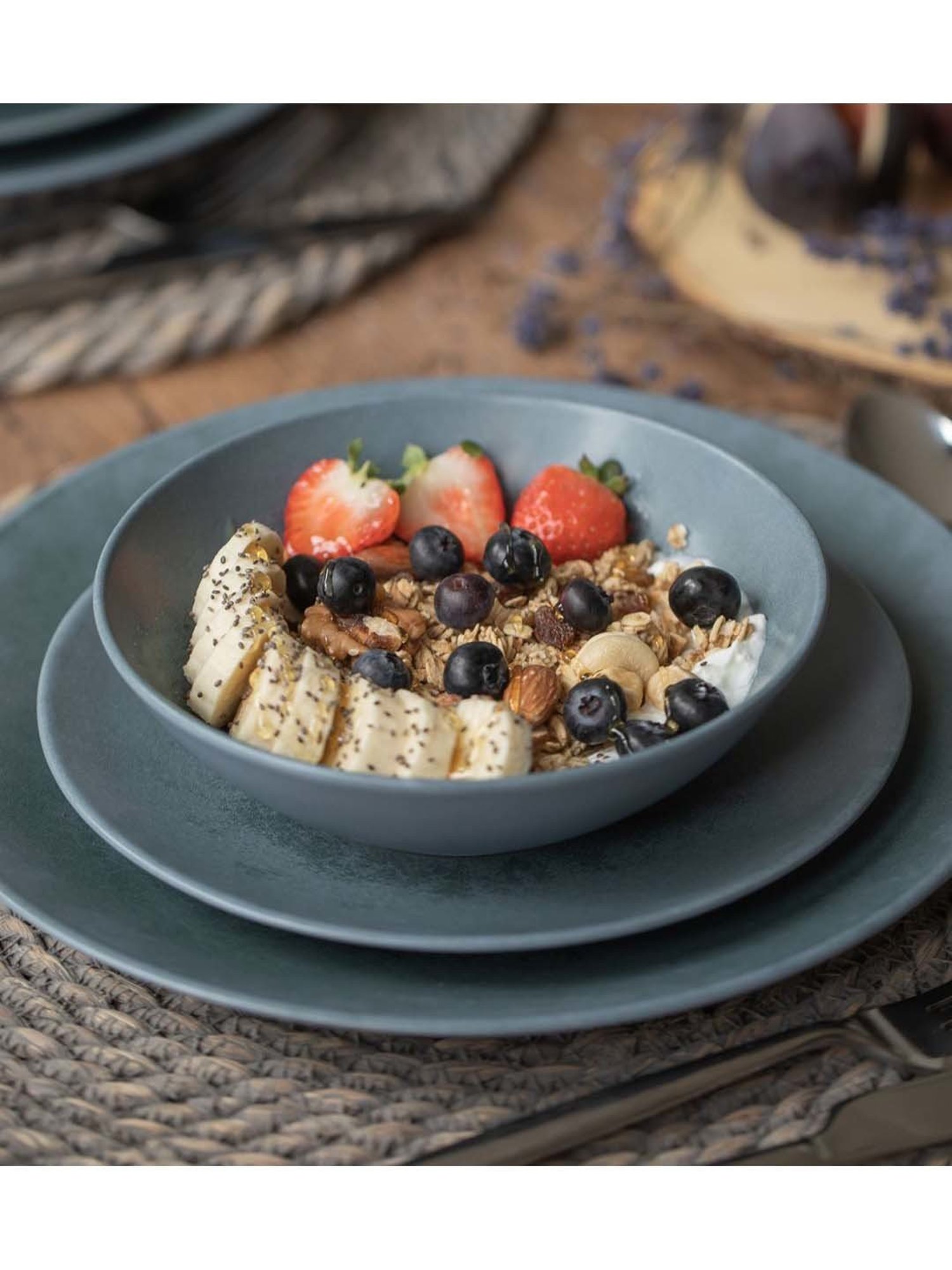 Mikasa Reactive Grey Stoneware Dinner Set