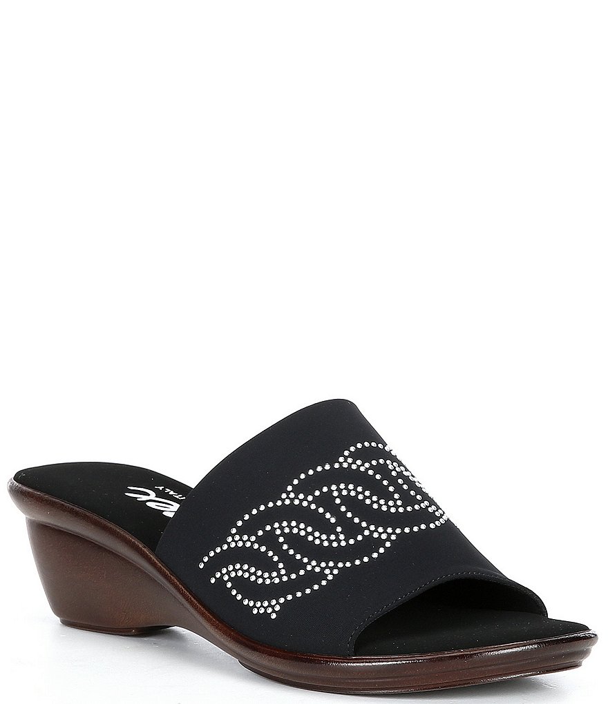 Onex Gene Rhinestone Embellished Slip-On Wedge Sandals