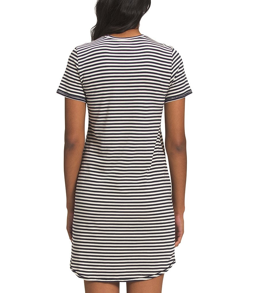 Aventura Salem Organic Cotton Crew Keyhole Neck Short Cuffed Sleeves Dress