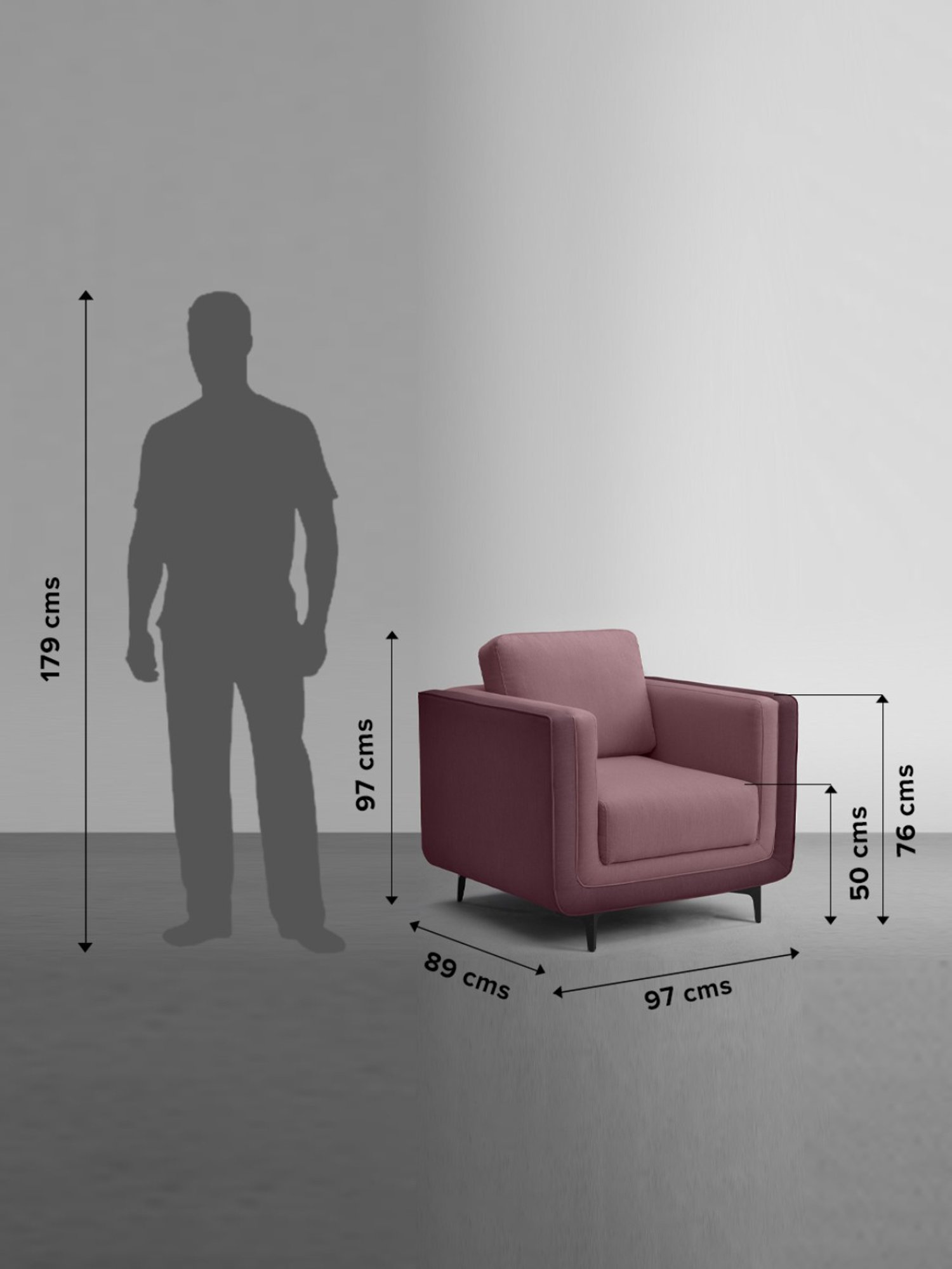 Sleepyhead Mojo Hazy Purple Fabric 1 Seater Sofa