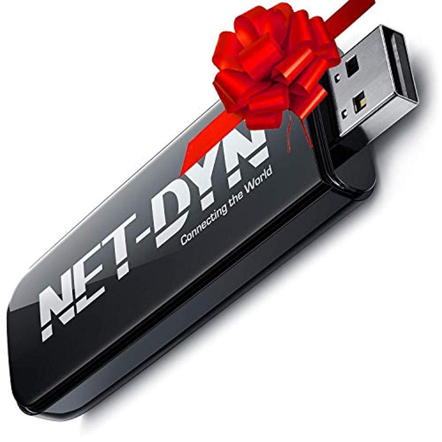 net-dyn dual band usb wireless wifi adapter, ac600, 5ghz and 2.4ghz (450/150mbps),  internet dongle for pc and mac, laptop and