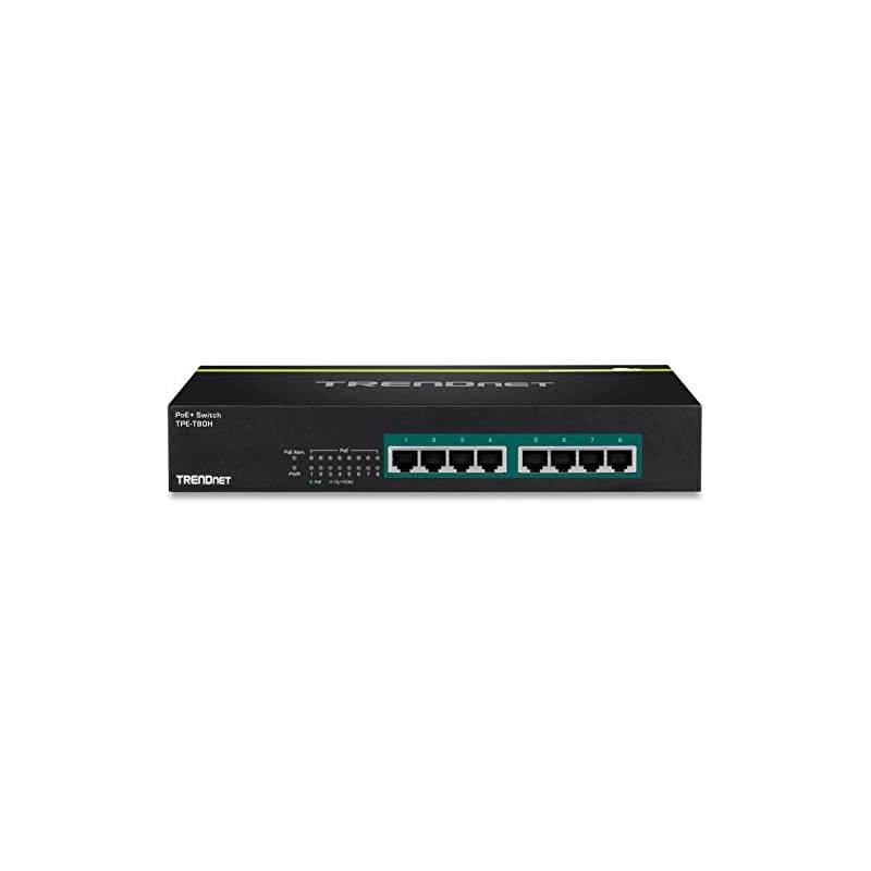 8-Port 10/100 Mbps GREENnet PoE+ Switch, TPE-T80H, Rack Mountable, 8 x 10/100 Mbps PoE+ Ports, Up to 30 Watts Per Port with 125 W Total Power Budget, Lifetime Protection