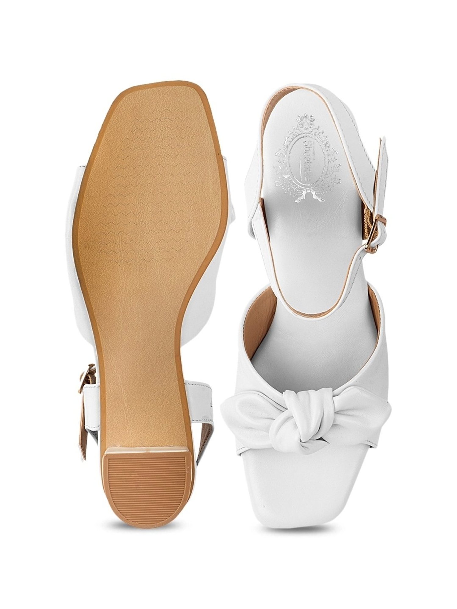 Shoetopia Women's White Ankle Strap Sandals