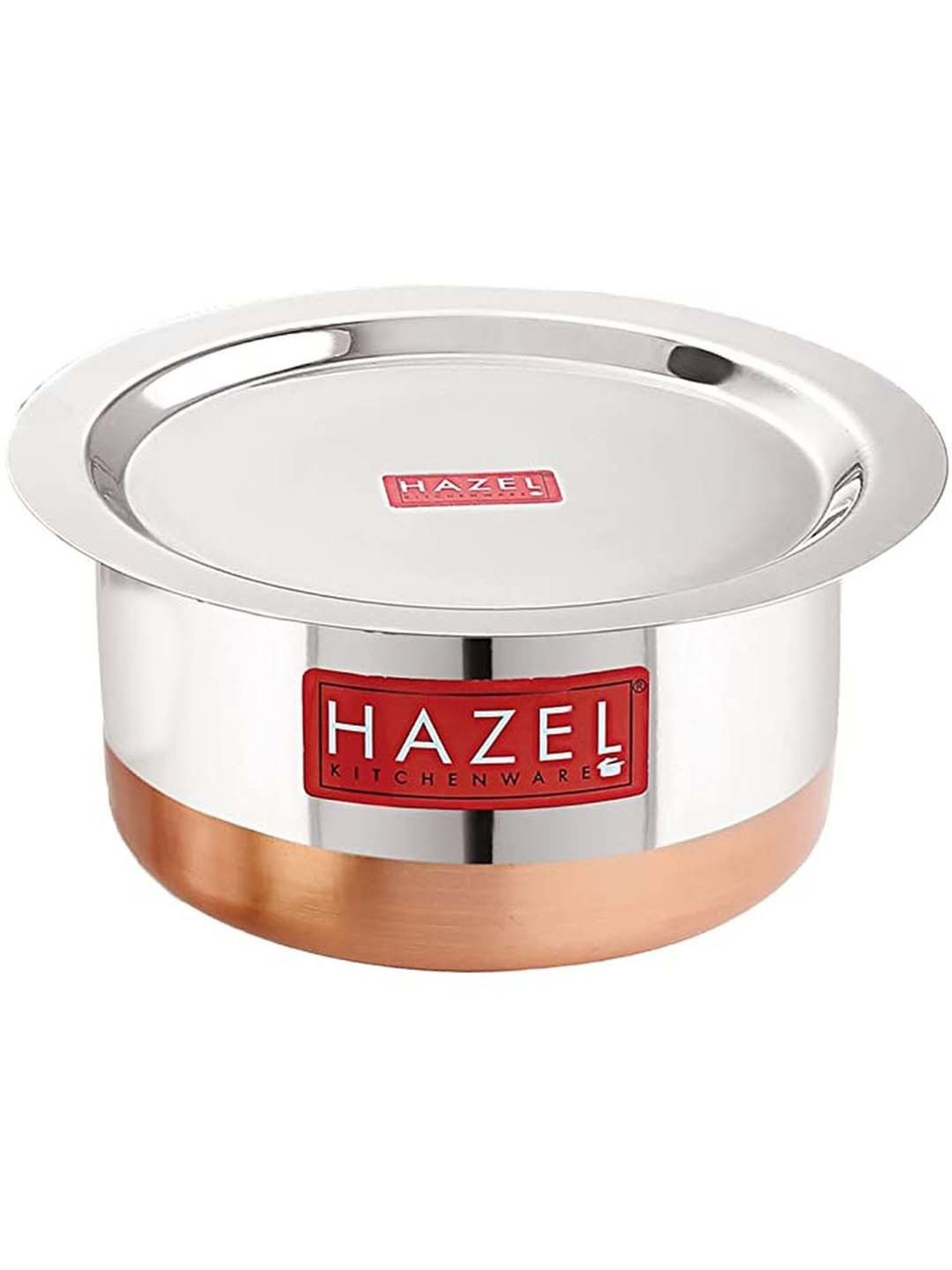 HAZEL Steel Copper Bottom Tope, Stainless Steel Tope Patila, Capacity 3000 ml