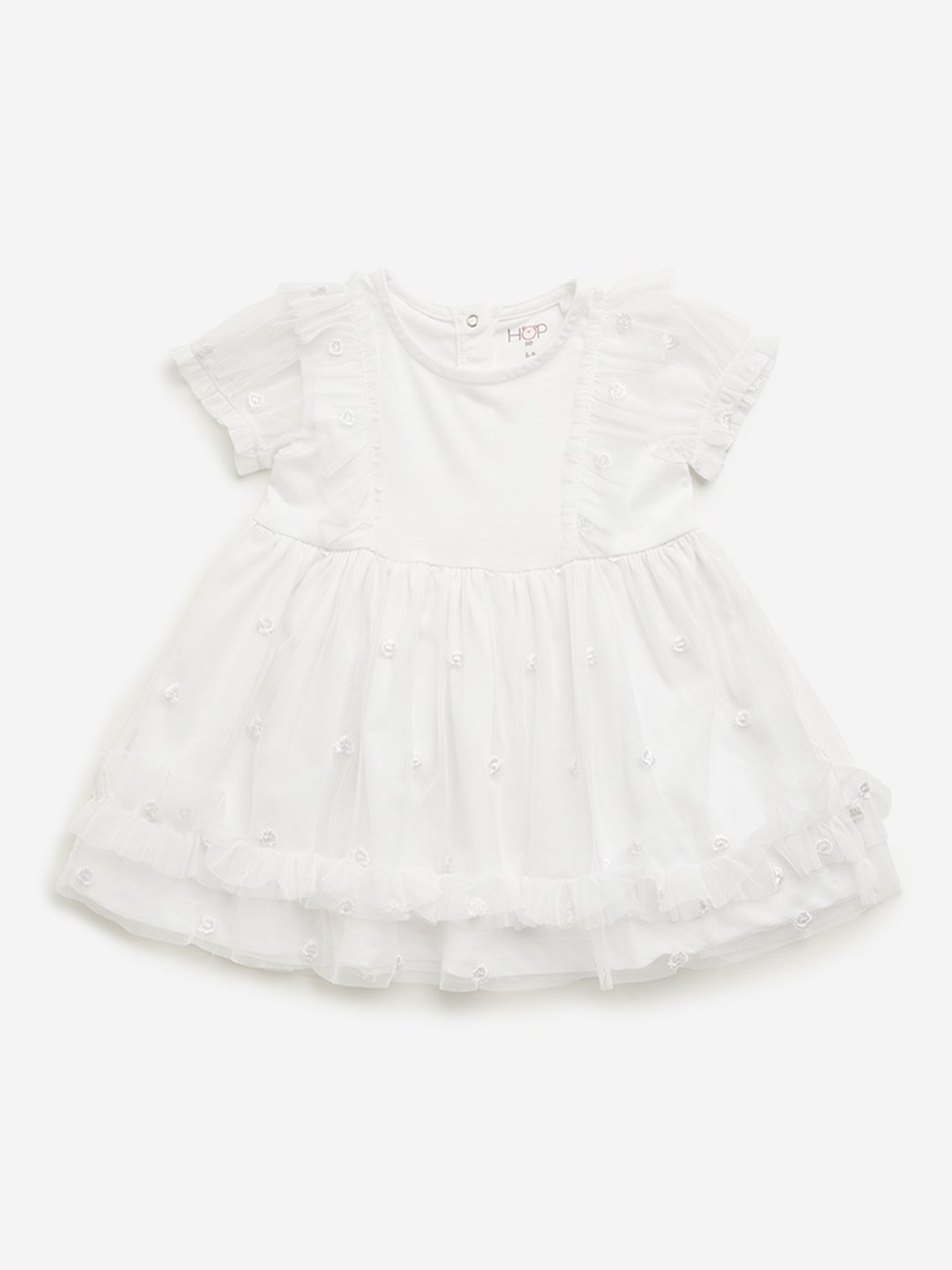 HOP Baby by Westside White Ruffle A-line Dress