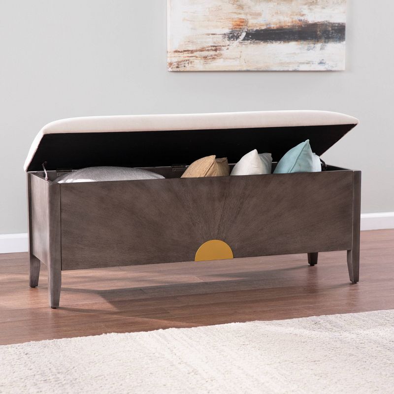 48.25" Latheg Storage Bench Light Brown/Gray - Aiden Lane