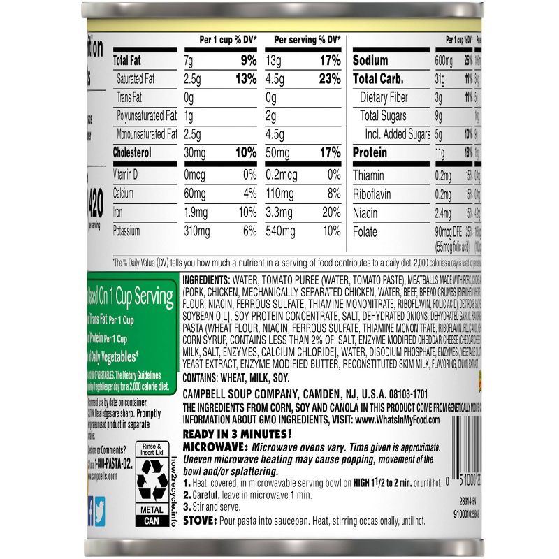 Campbell's SpaghettiOs with Meatballs 14oz