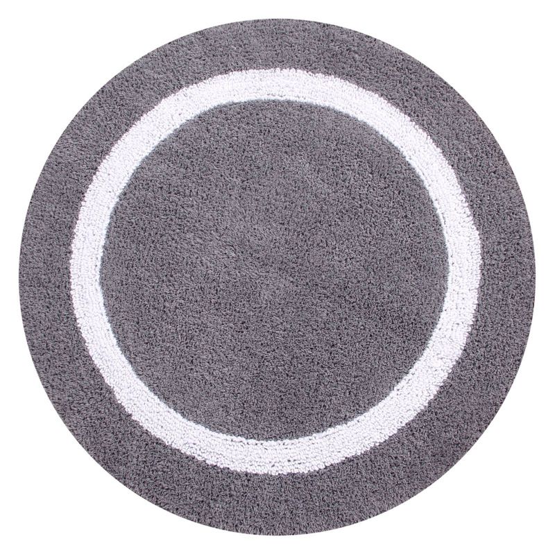 2pc Hotel Collection Bath Rug Set Gray/White - Better Trends