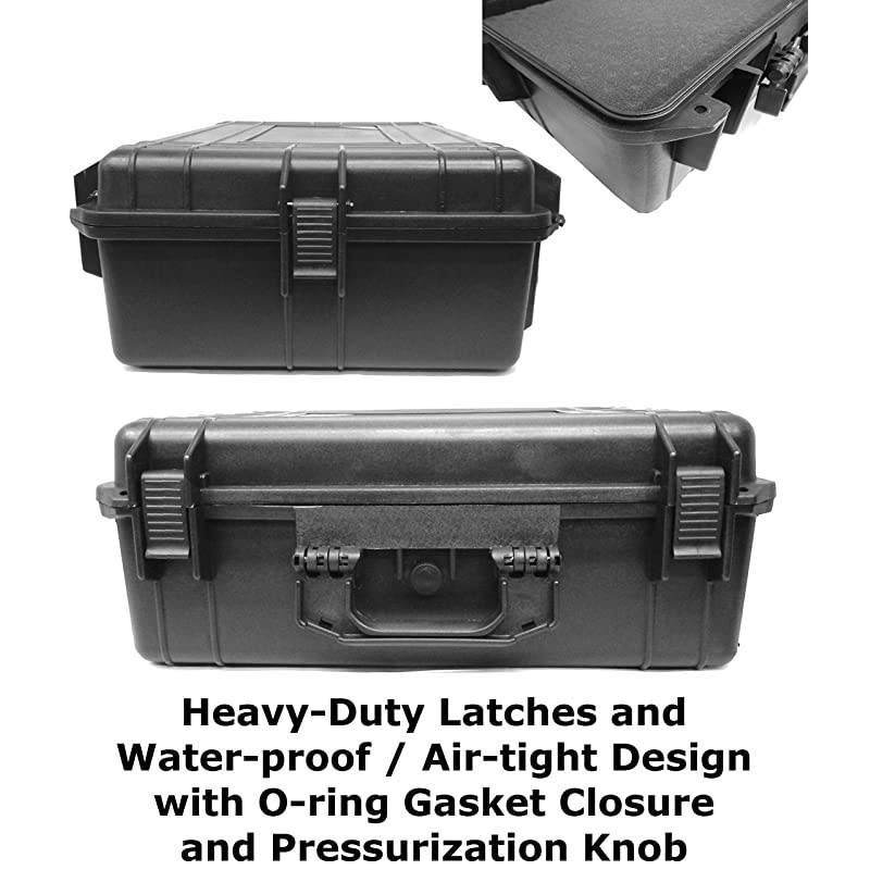 23 inch Customizable Wireless Microphone System Hard Case fits Sennheiser Shure AudioTechnica Nady VocoPro AKG Receiver Body Transmitter UHF Headset Lavalier and Handheld Mics