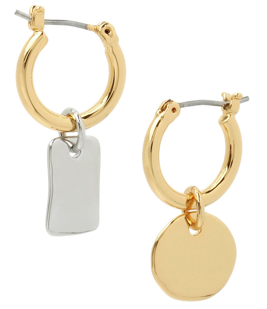 AllSaints Coin Mismatch Huggie Earrings