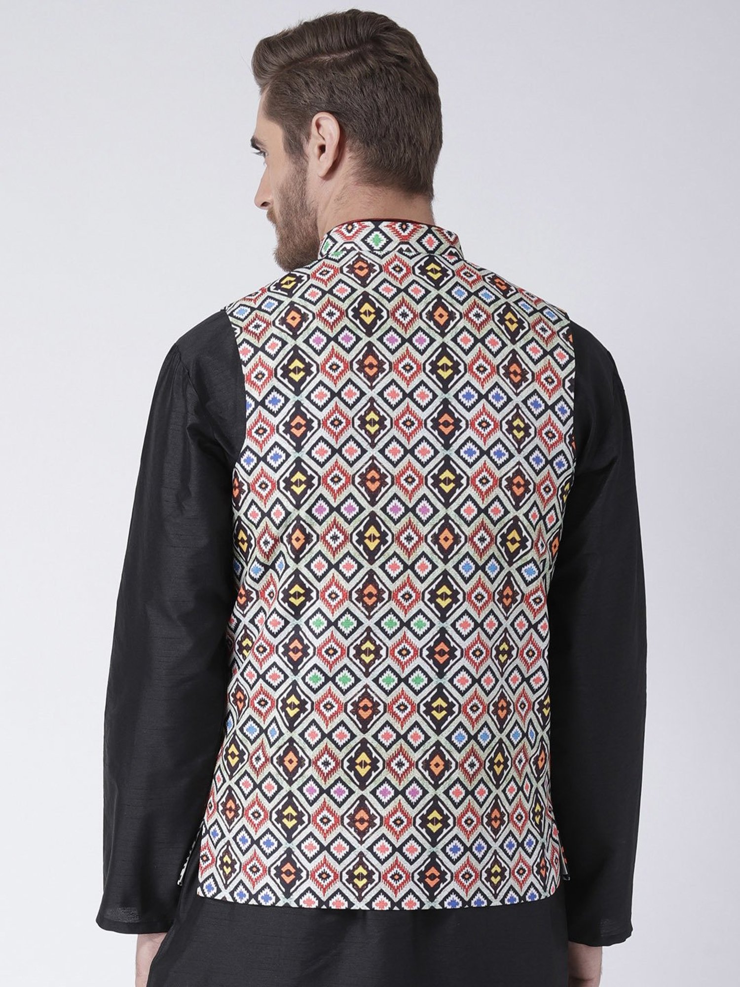 Hangup Plus Multicolor Regular Fit Printed Nehru Jacket