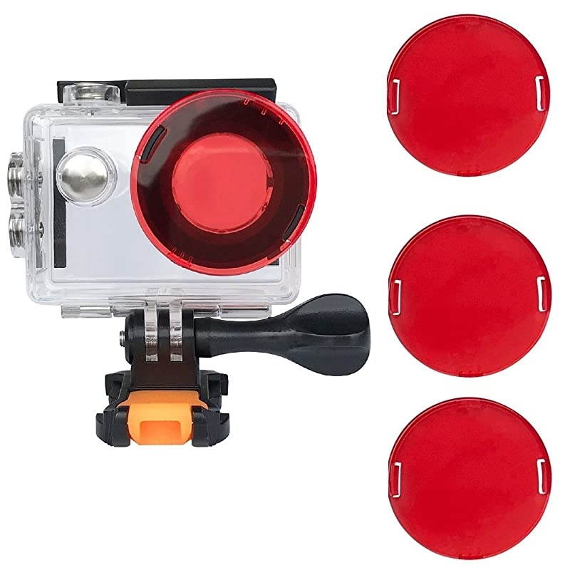 Waterproof Case Dive Housing Protective Underwater Dive Case Shell with 3 Pack Red Filter Compatible with AKASO EK7000/EKEN H9R/REMALI/FITFORT/DROGRACE WP350 Action Camera