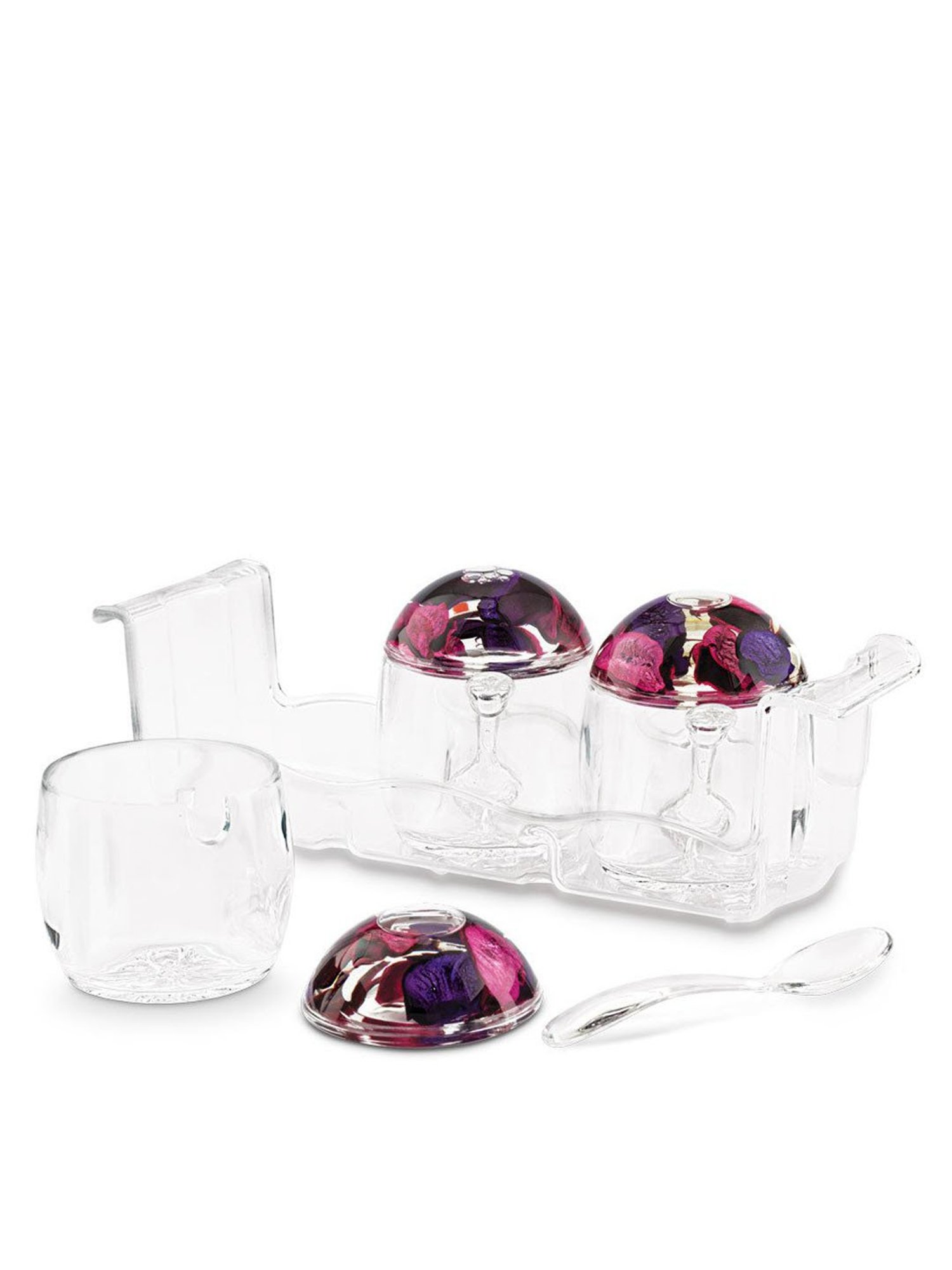 Freelance Purple Acrylic Set of 3 Jars and Container