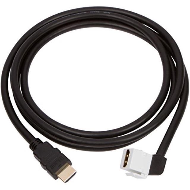 buyer's point hdmi keystone cable, 6ft (1.8m) 28 awg, with ethernet female-male (1, 90 degree)