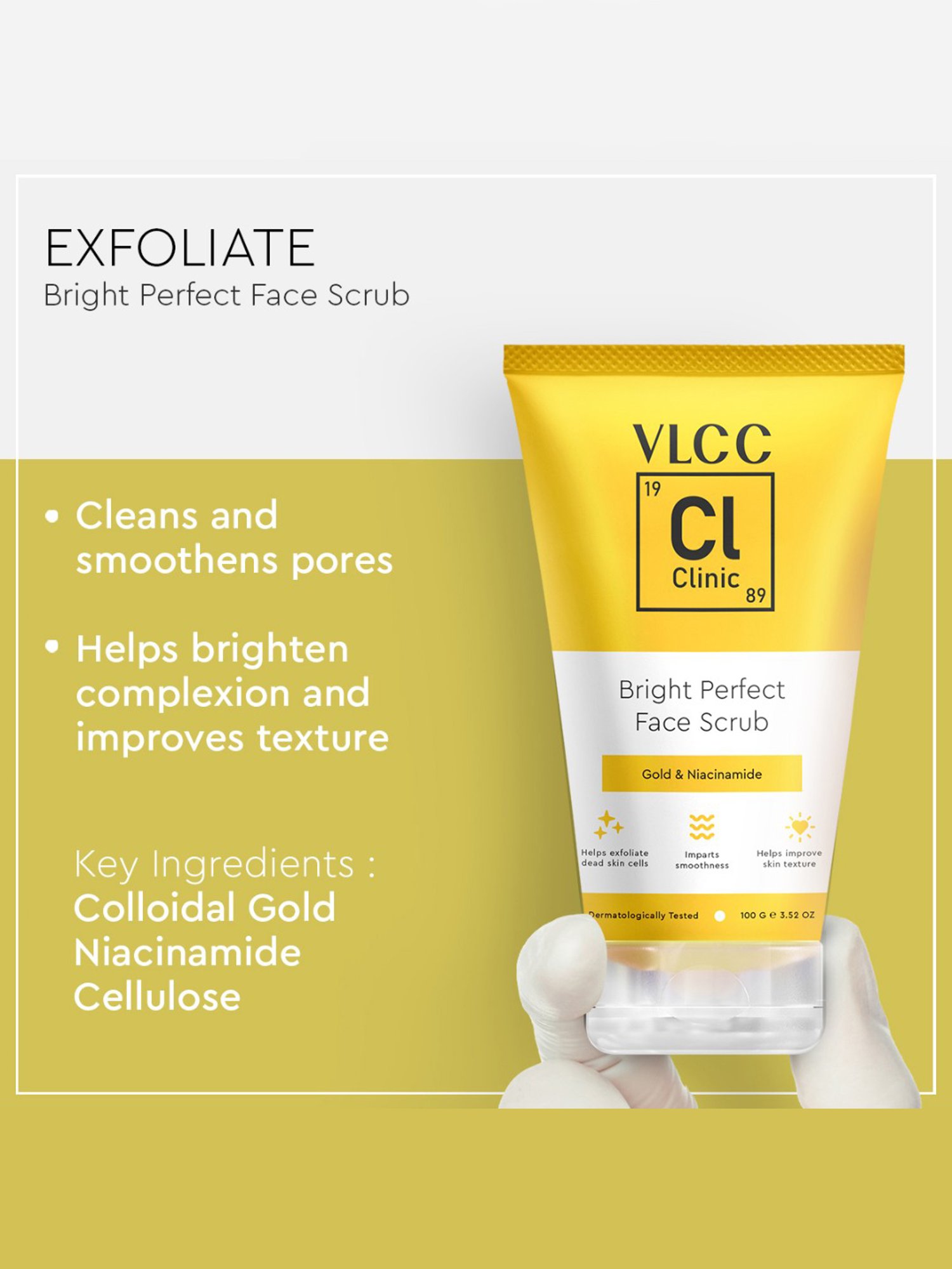 VLCC Clinic Skin Clarifying De-Tan Face Wash & Bright Perfect Face Scrub Combo