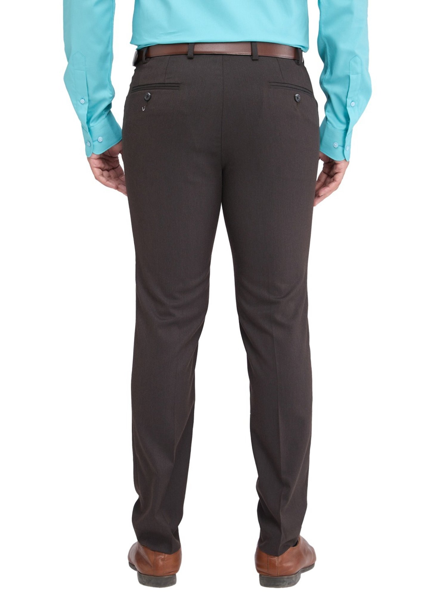 Park Avenue Brown Super Slim Fit Trousers