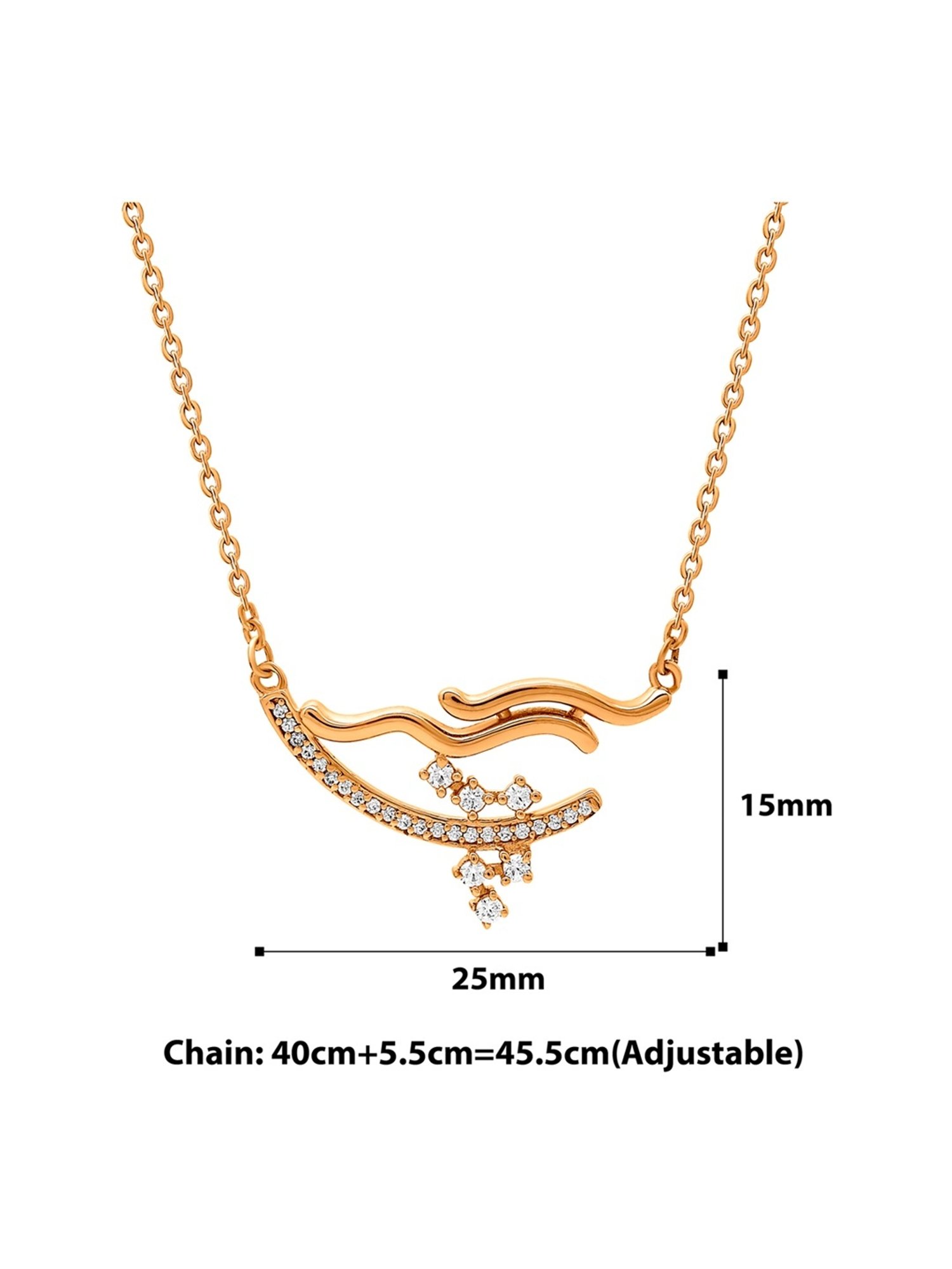 Silberry 92.5 Sterling Silver Rose Gold Abstract Necklace