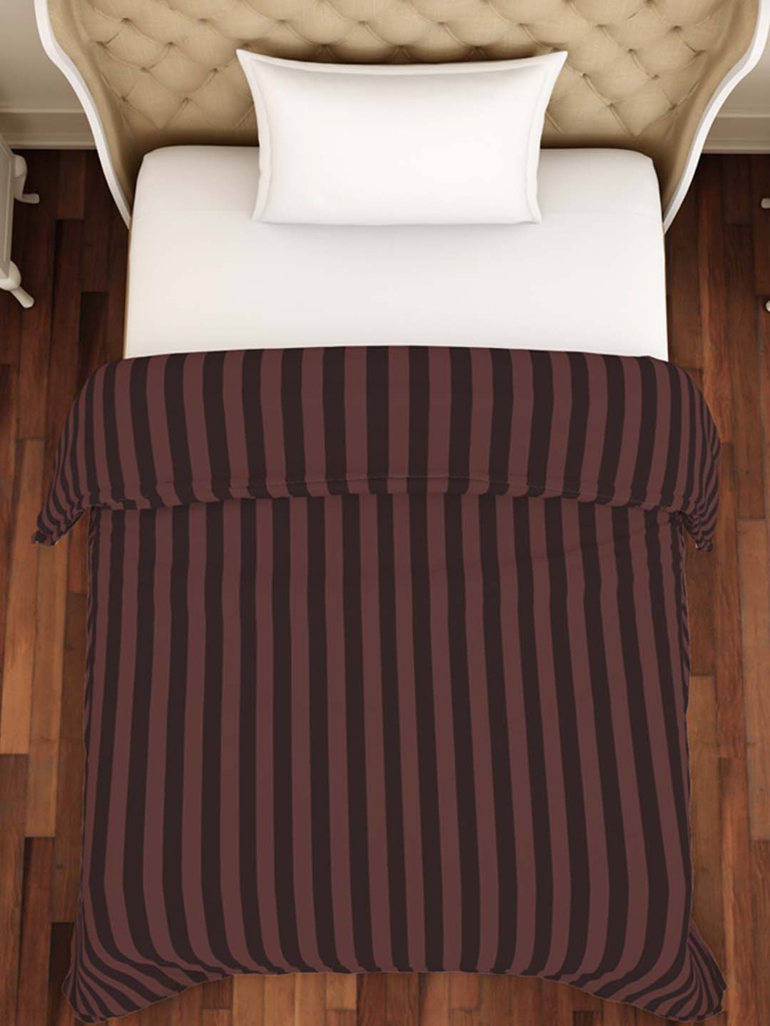 Spaces Skyrise Brown Cotton 210 TC Duvet Cover - Set of 1