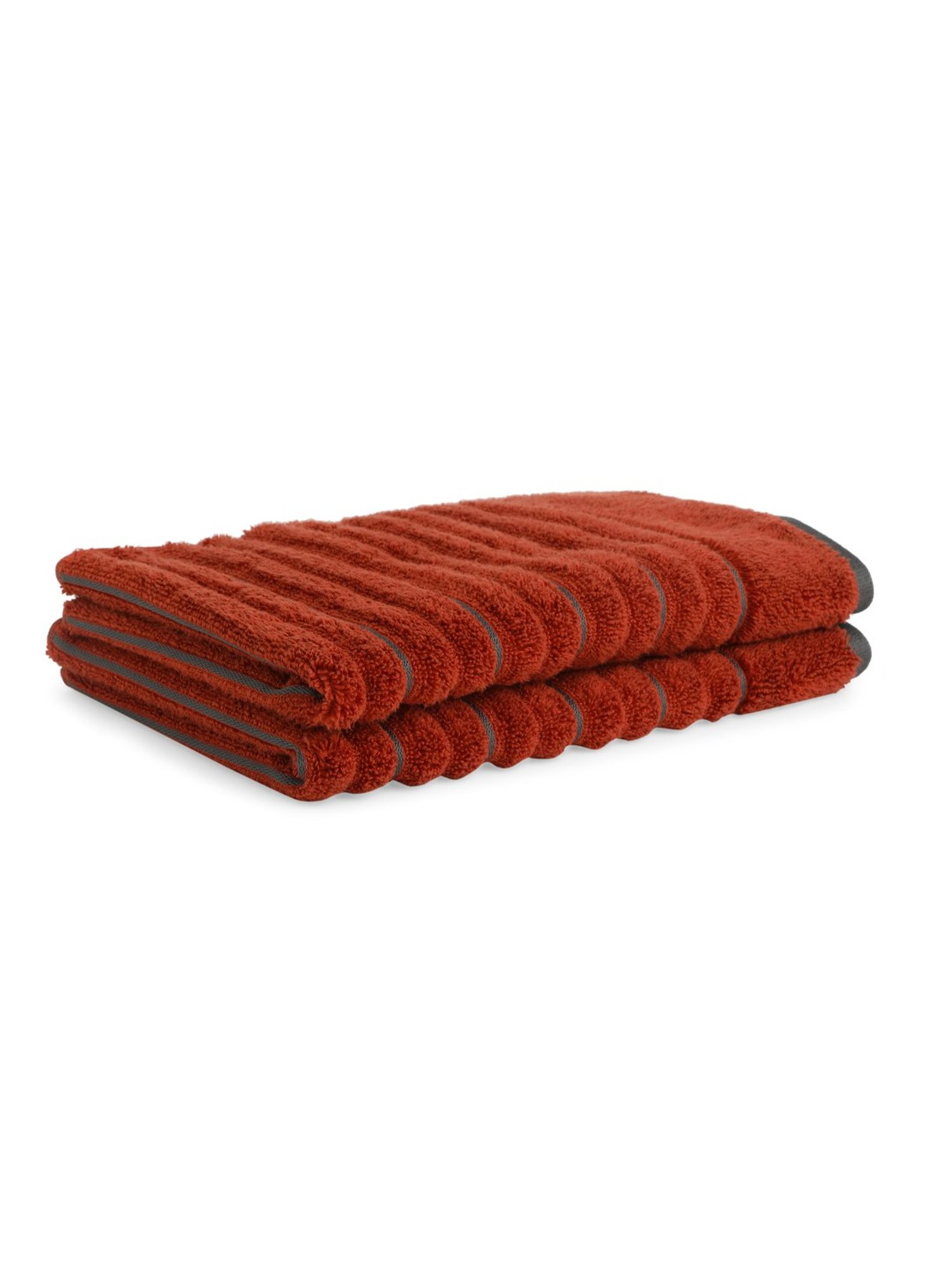 Spaces Exotica Dark Orange 575 GSM Cotton Hand Towel - Set of 2