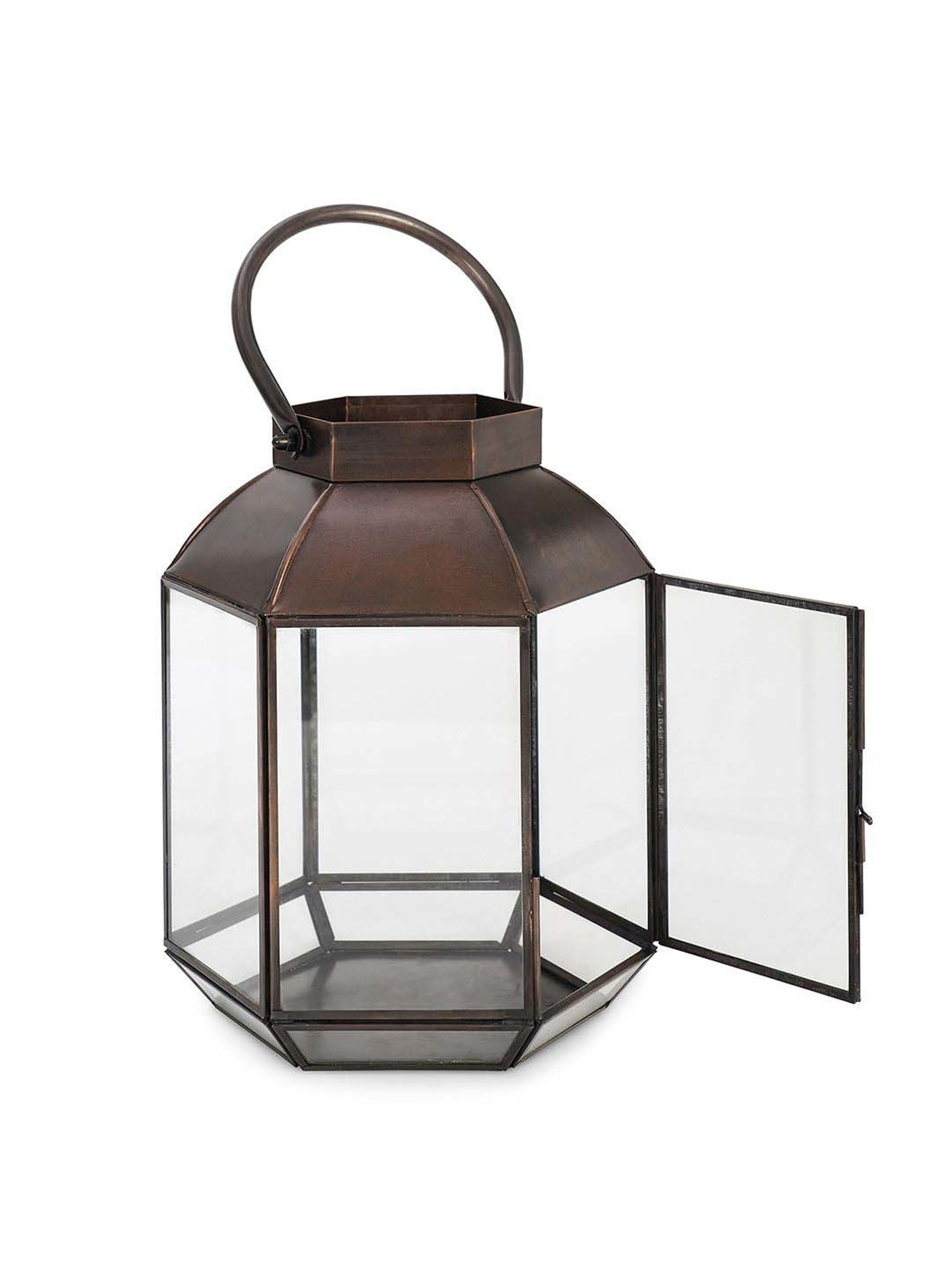 Pure Home and Living Brown Metal Antique Finish Lantern