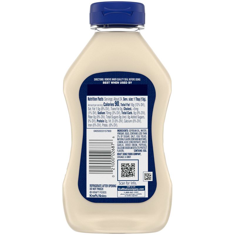 Kraft Real Mayonnaise Squeeze Bottle 12oz