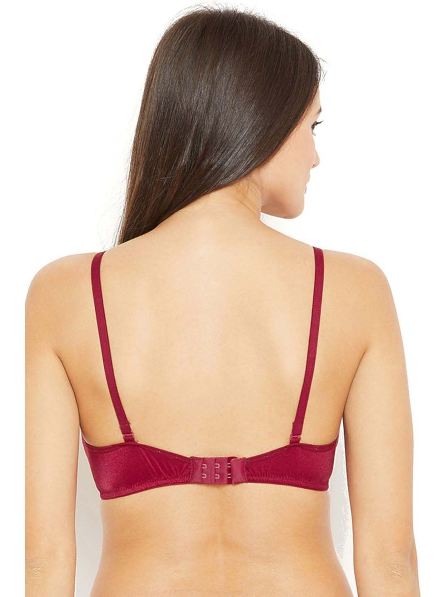 N-Gal Maroon & Purple Lace Work Half Coverage Bras - Pack Of 2
