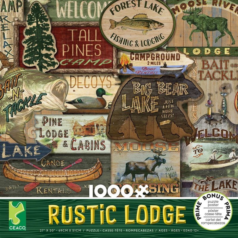 Ceaco Rustic Lodge: Lodge Signs Jigsaw Puzzle - 1000pc