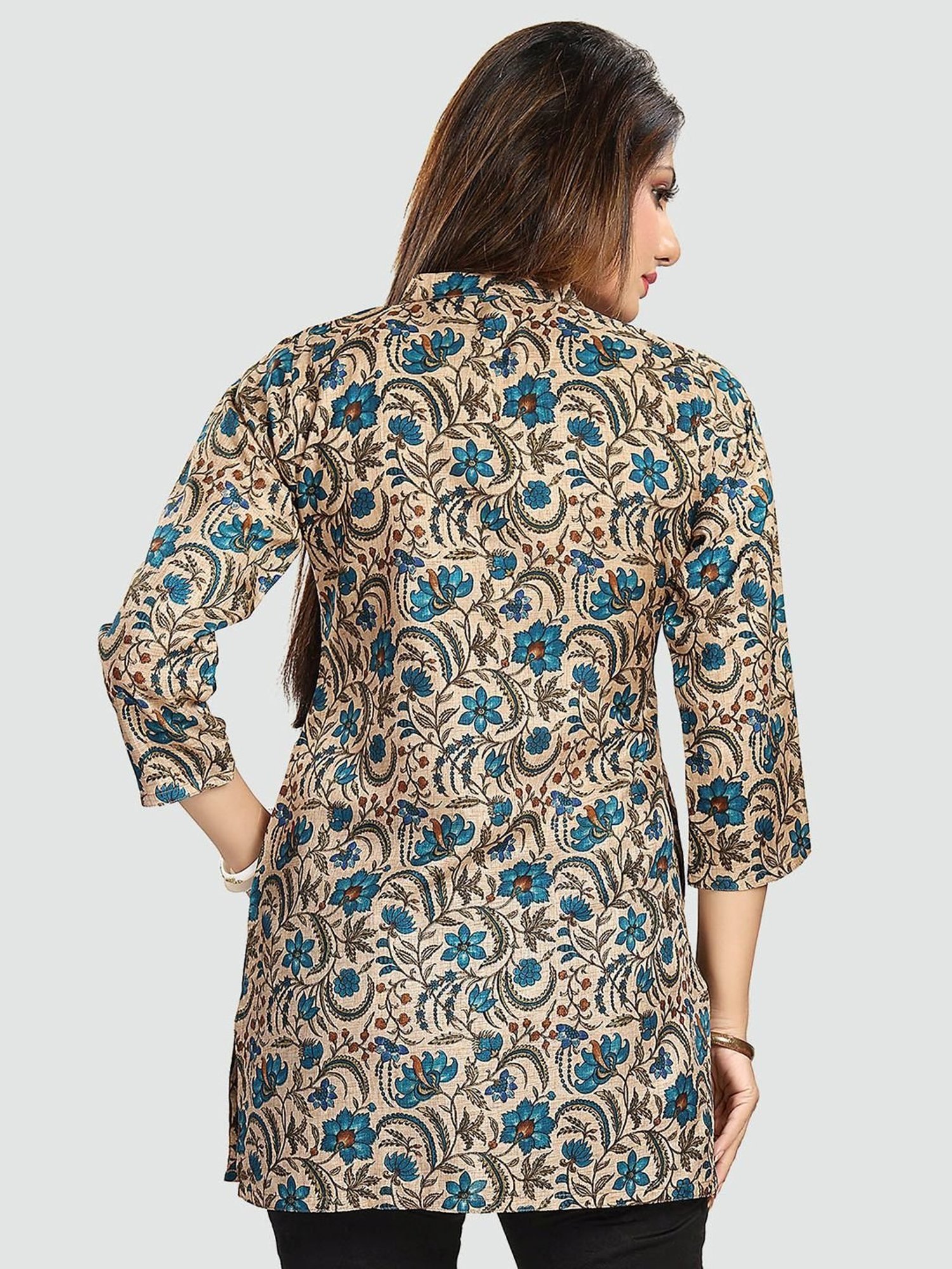 Saree Swarg Beige Printed Tunic