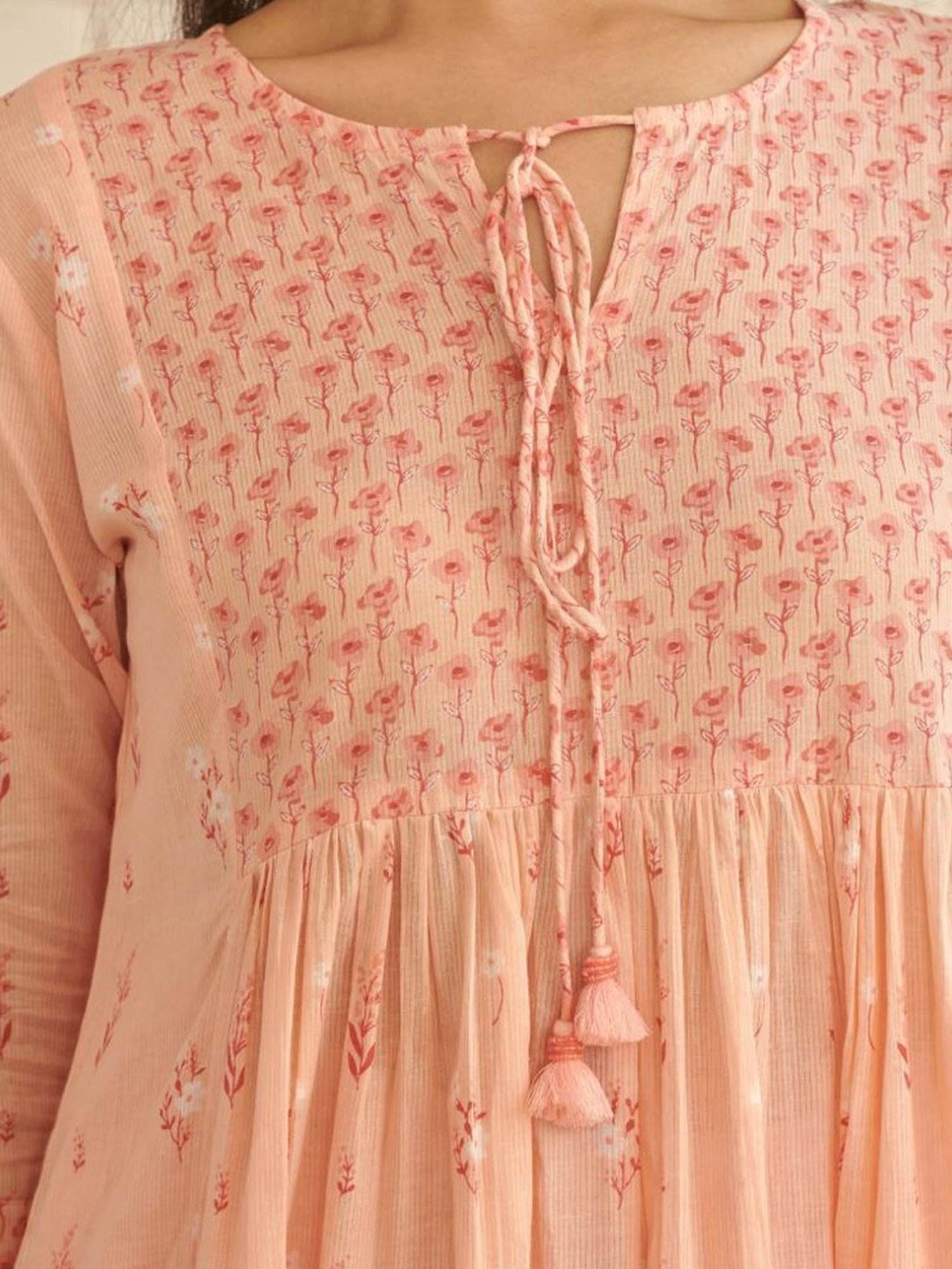 Prakriti Jaipur Peach Peony Kurta