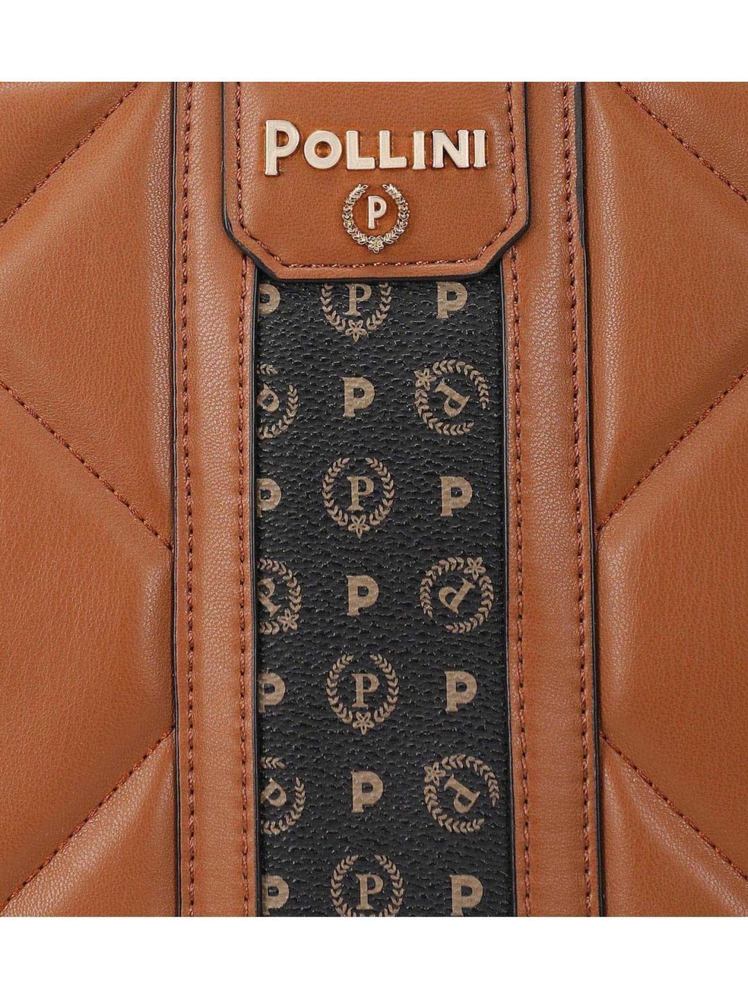 Pollini Brown Quilted Large Tote