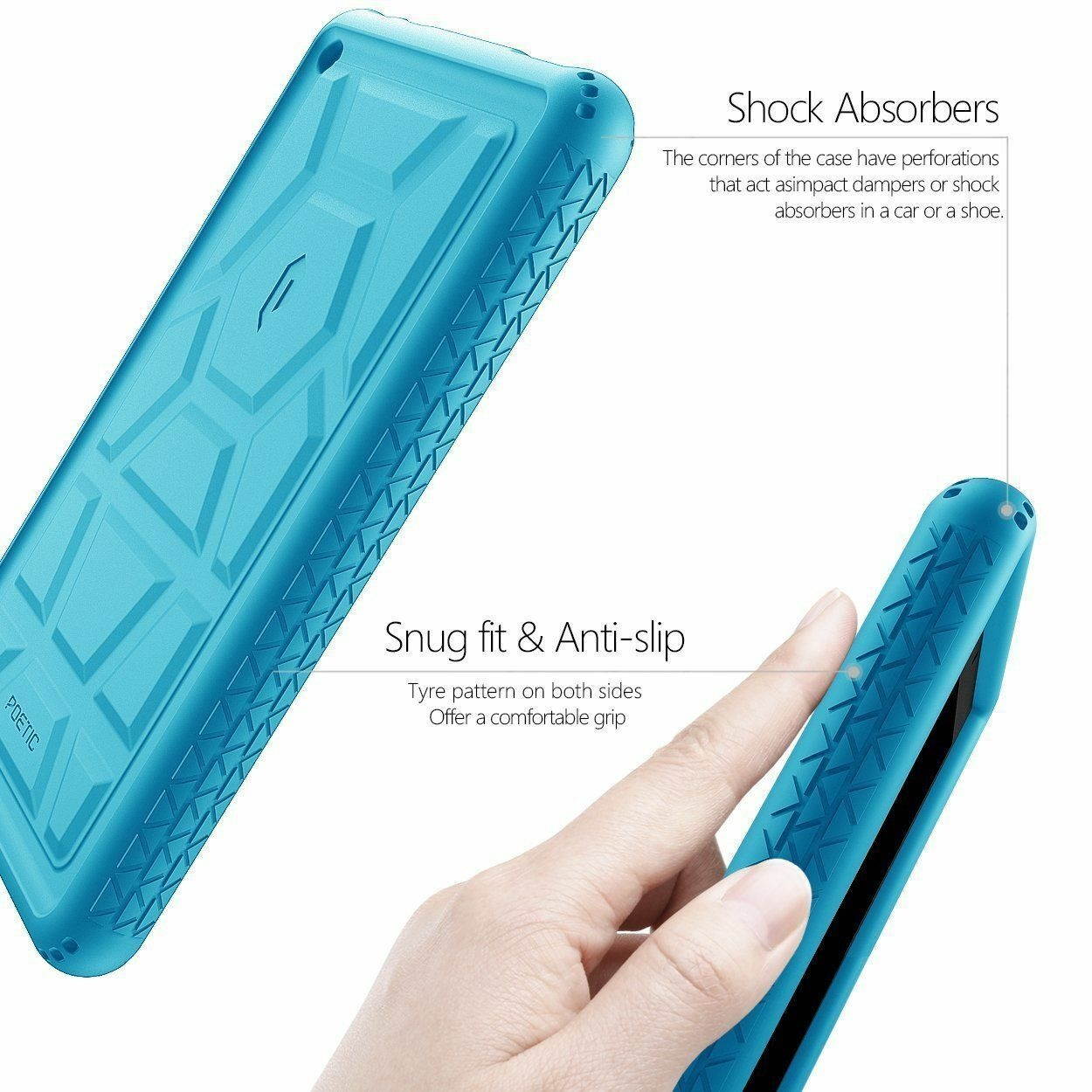 Corner Protection Case For Amazon Fire 7 (2017) Tablet Silicone Cover Blue