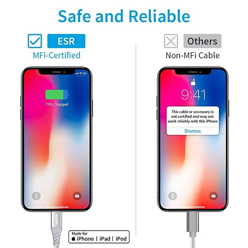 USB C to Lightning Cable 33ft MFiCertified Braided Nylon Power Delivery Fast Charging for iPhone 1212 mini12 Pro12 Pro Max11XRXS MaxXSX8 for Use with TypeC Chargers Silver