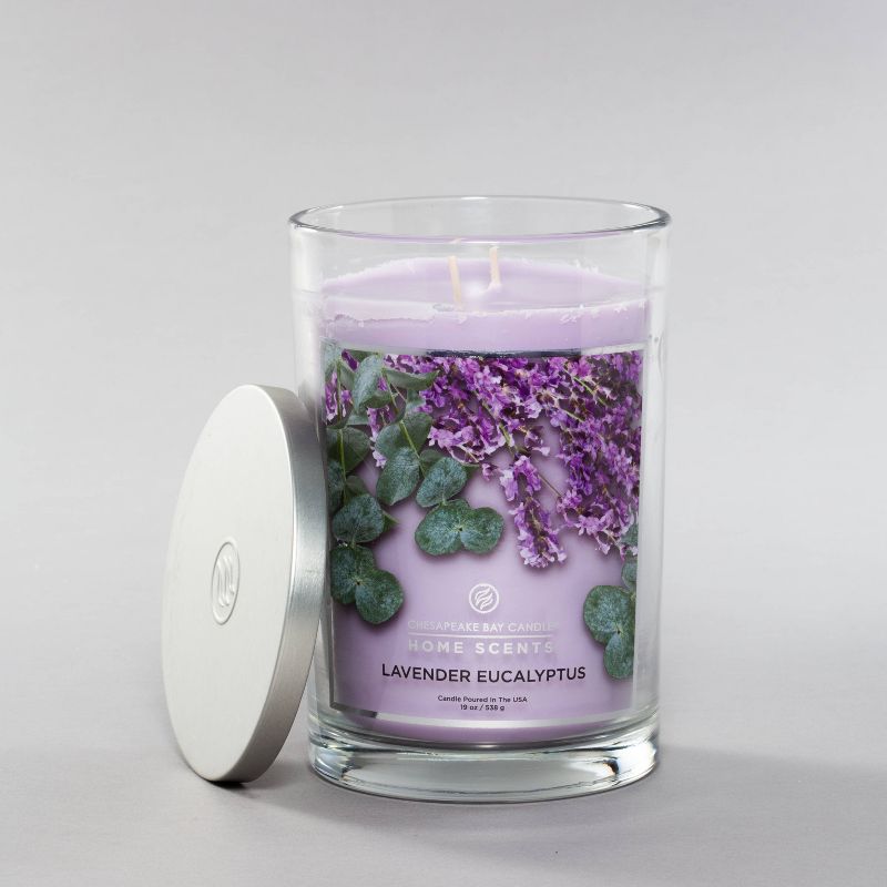 19oz Glass Jar 2-Wick Candle Lavender Eucalyptus - Home Scents by Chesapeake Bay Candle