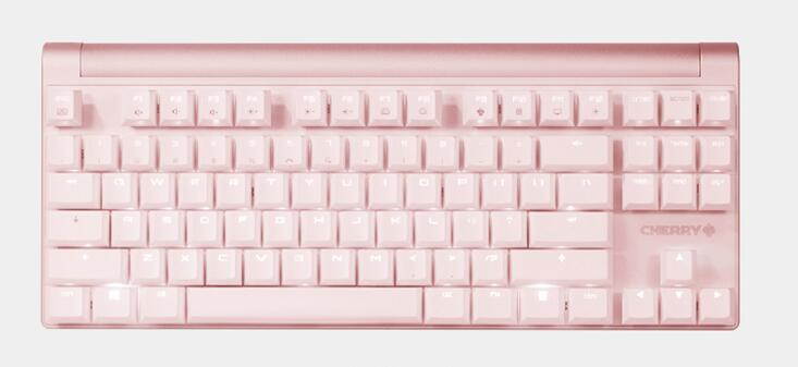 Cherry MX 8.0 RGB Pink TKL NKRO Gaming Mechanical Keyboard Wholly Aluminum Alloy Body Double-shot Keycaps  With Metallic Portable Case - Cherry MX Brown