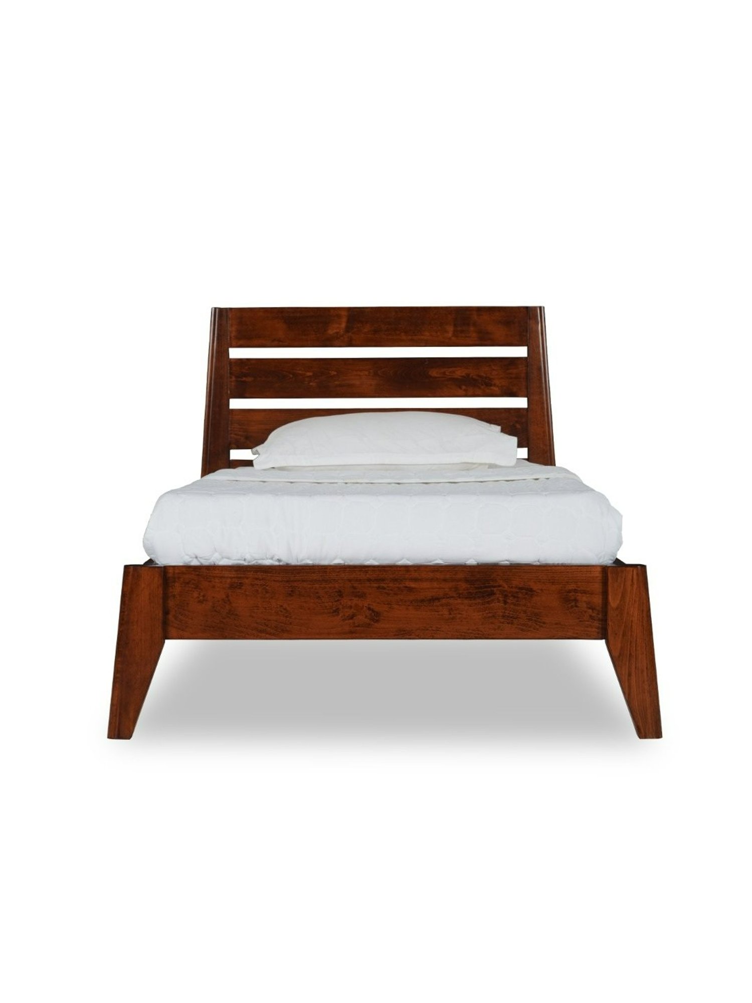 Pure Leed Solid Wood Single Bed In Brown Colour
