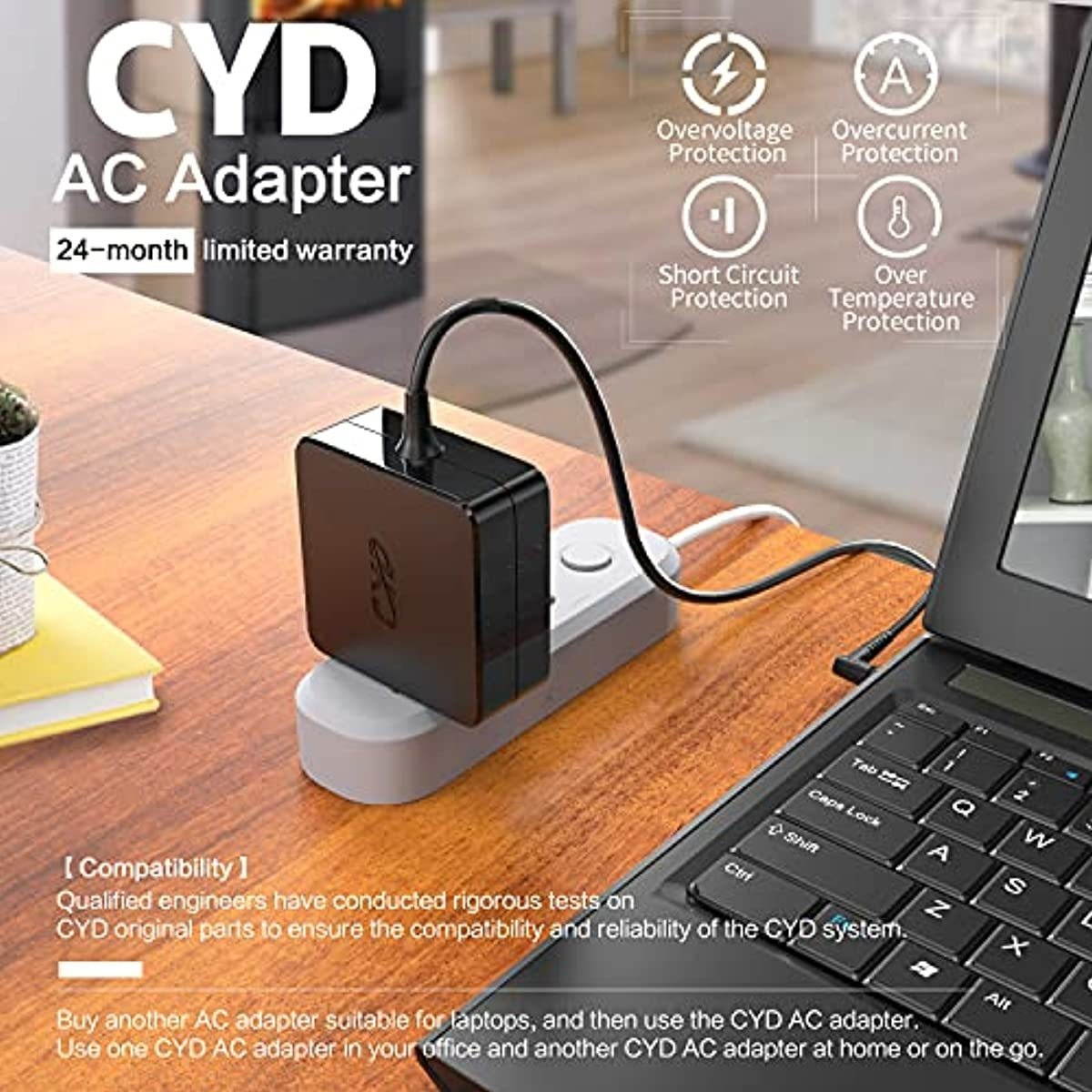 CYD 65W Computer Chargers for Laptops Compatible for Dell Inspiron Laptop Charger 13 7000 15 7000 17 15 13 11 11-3000 13-5000 13-7000 15-3000 17-5000 17-7000 14-3000 14-7000 hk45nm140 da45nm140 p47f