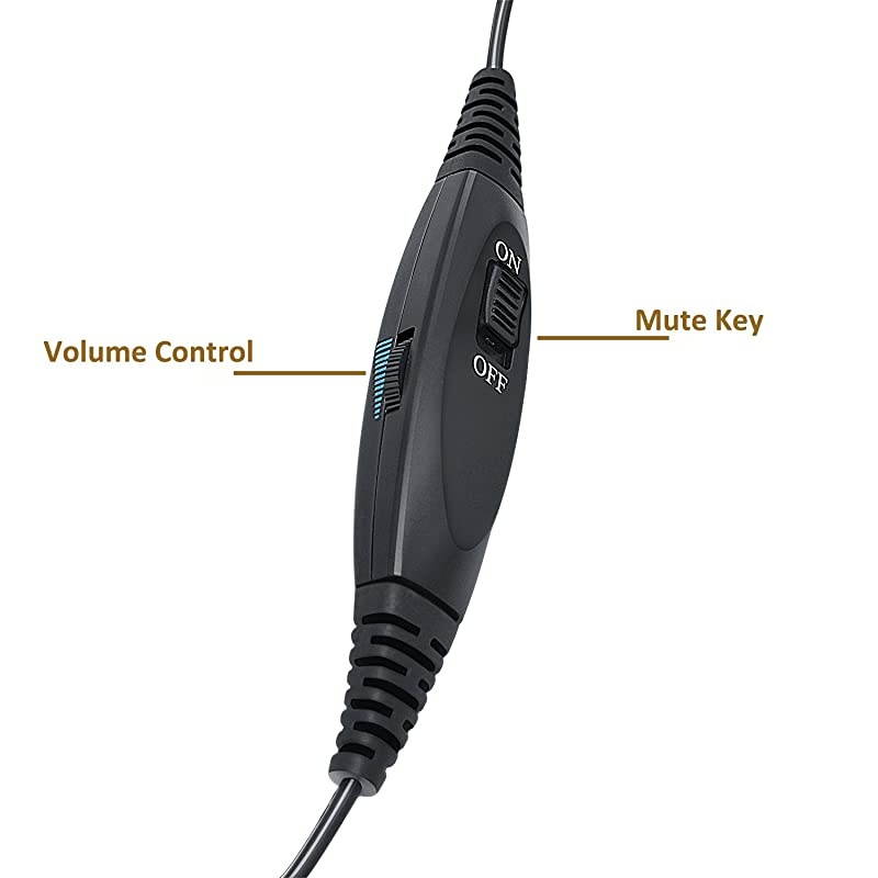 Phone Headset with Noise Canceling Mic for Call Center Corded Office Headset with Mic Mute Volume Control Work for Yealink T20P T22P T26P T23G T29G T32 T41S T42S T46S Grandstream