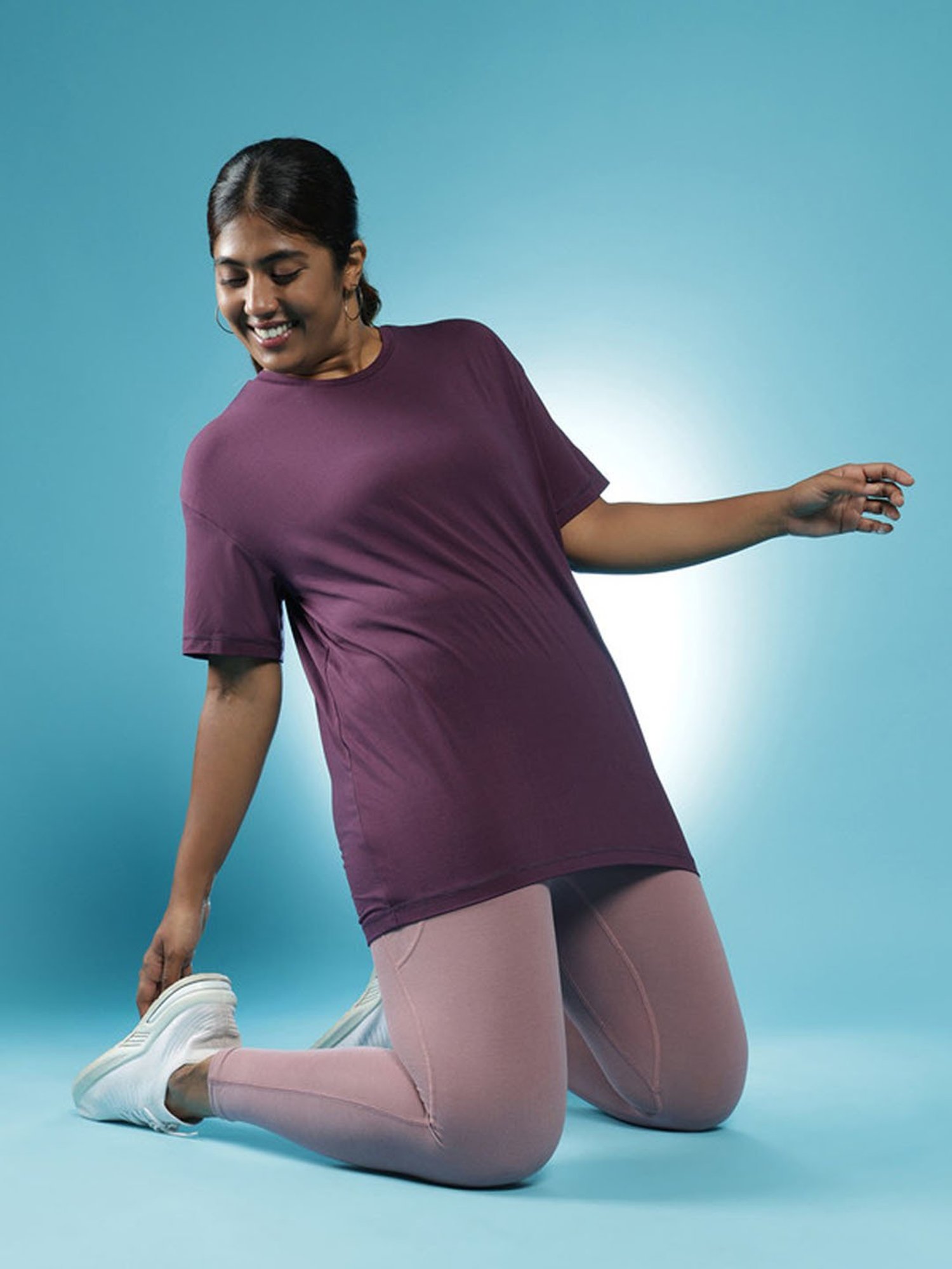 BlissClub Purple Relaxed Boyfriend Tee