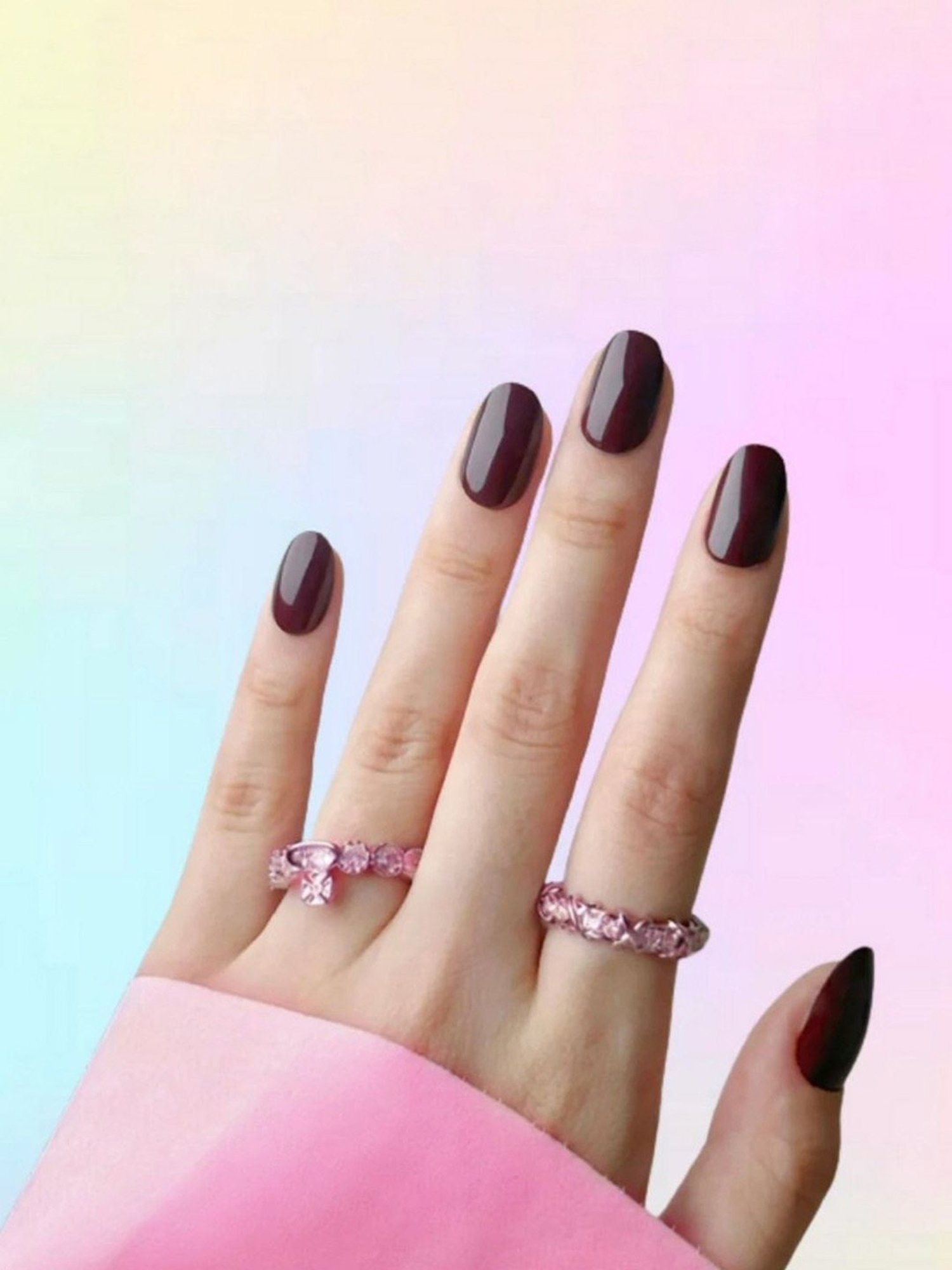 Polish Me Pretty Gel Polish Press-On Nails Chestnut - Set of 24