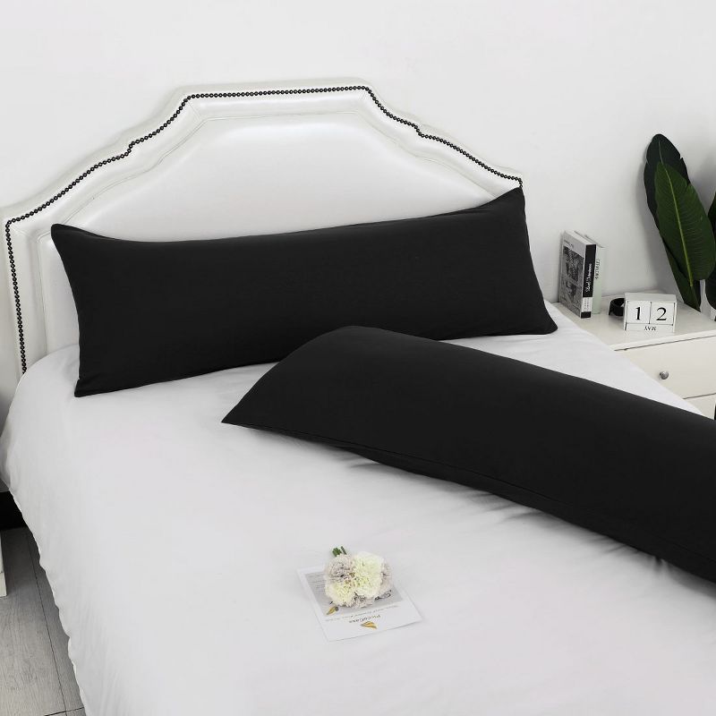 Body(20"x48") Microfiber Pillow Cases Black - PiccoCasa