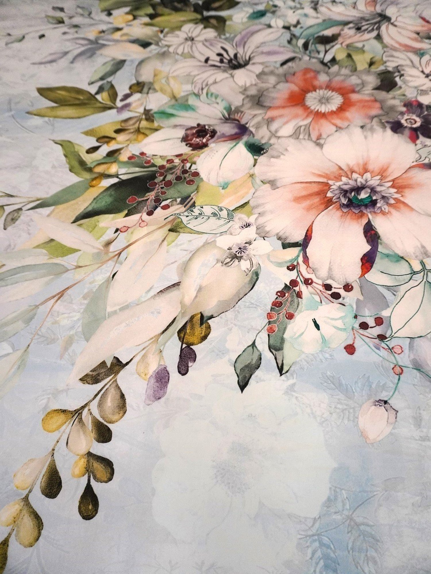 TARA Sparkling Homes Blue Luxury Cotton 350 TC Bed Sheet with 2 Pillow Covers