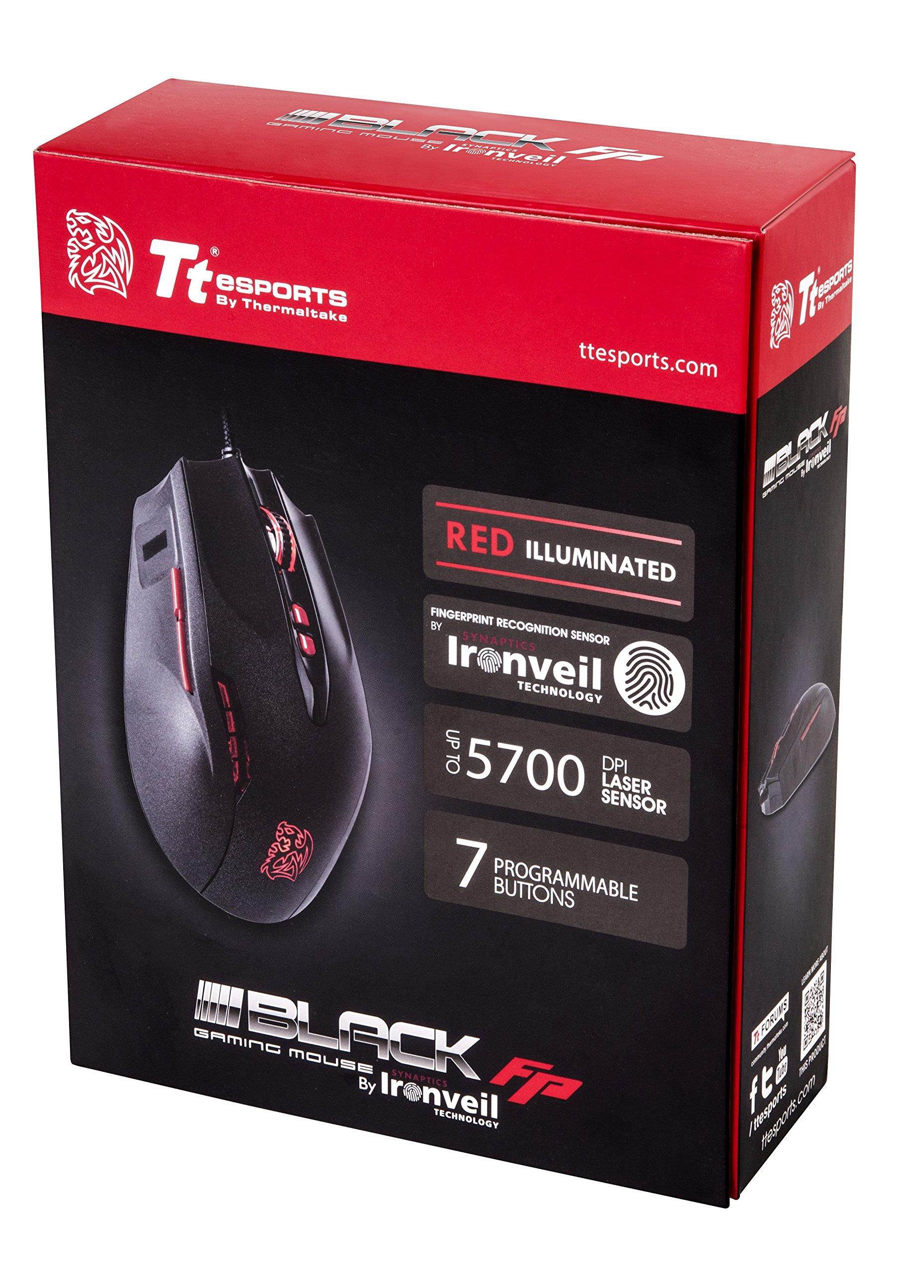 Tt eSPORTS MO-BKV-WDLGBK-01 Black FP Biometric Laser Gaming Mouse