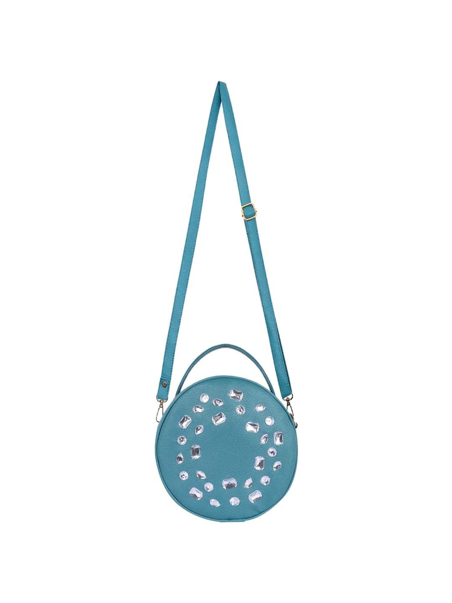 Bagsy Malone Blue Embellished Medium Sling Handbag