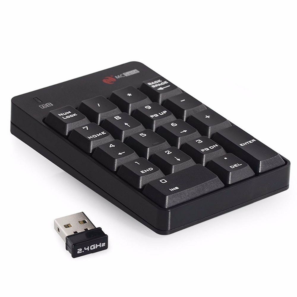 18 Keys Wireless Mini USB Number Pad Keyboard with 2.4G Numeric USB Receiver for Laptop Desktop PC