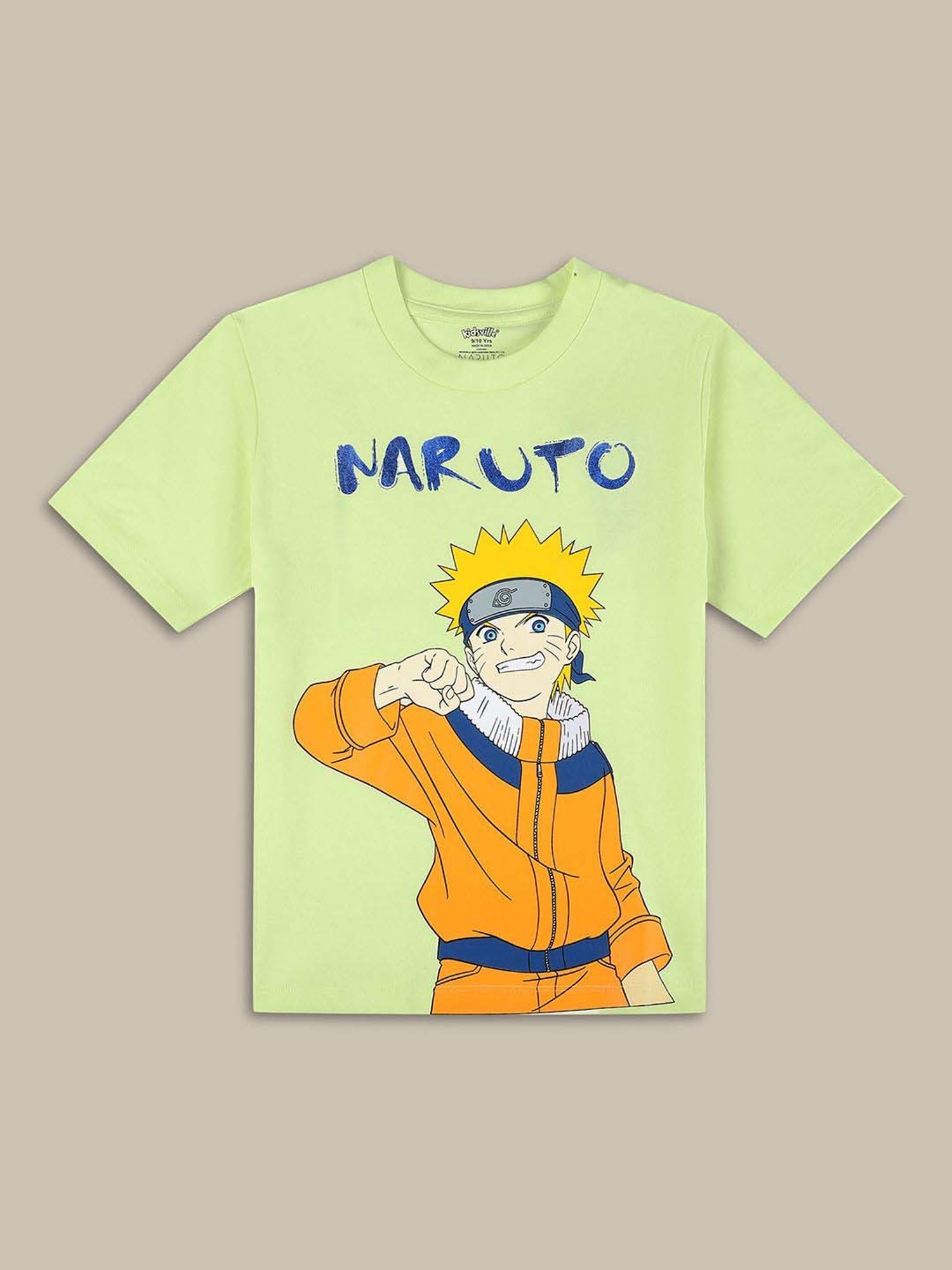 Kidsville Boys Green Cotton Printed T-Shirt